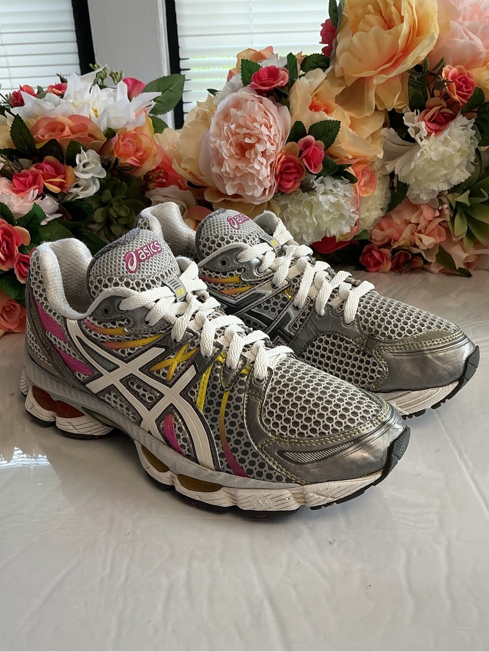 ASICS GEL-Nimbus 13 T192N Y2K Running Shoes Silver Pink Women’s Size 9
